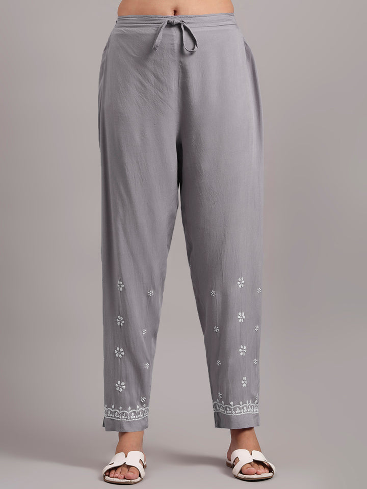 Women Hand Embroidered Chikankari Rayon kurta set PC4076KS