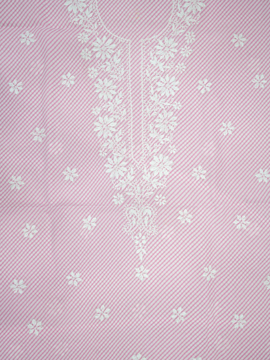 Hand Embroidered Chikankari Cotton Dress Material - PC3855