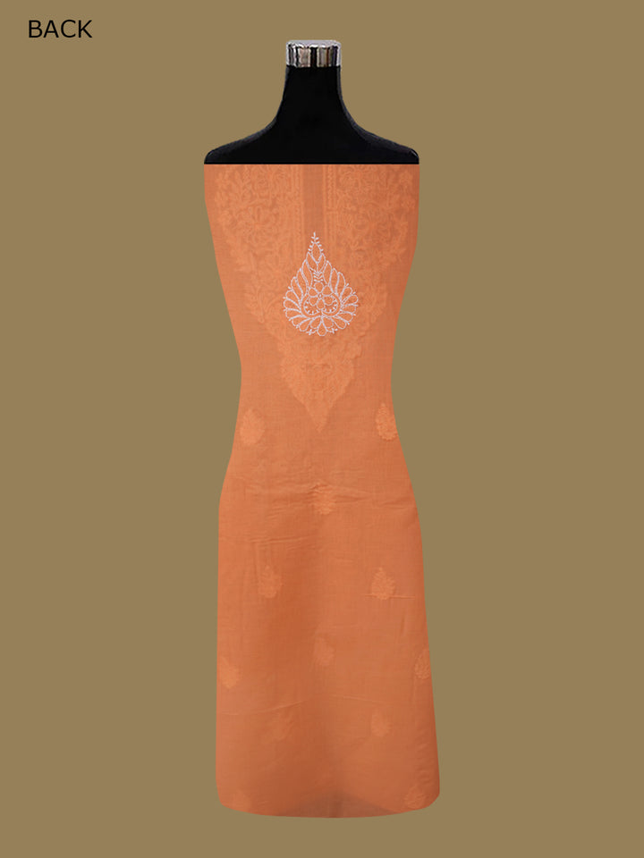 Women Hand Embroidered Cotton Chikankari Dress Material PCSCU00104FS Orange