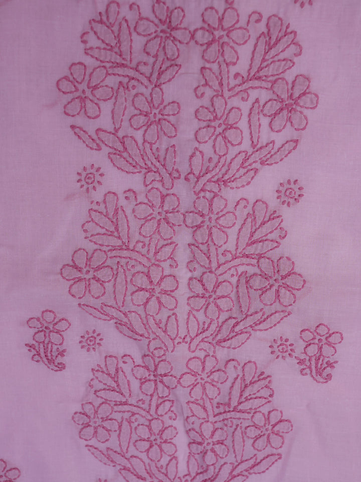 Women Hand Embroidered Chikankari Cotton Dressmaterial PCSCU00406FS-PINK