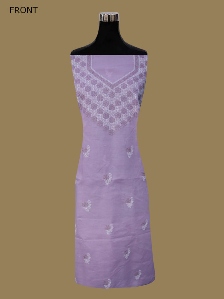 Women Hand Embroidered Chikankari Cotton Dressmaterial PCSCU00102FS-MAUVE