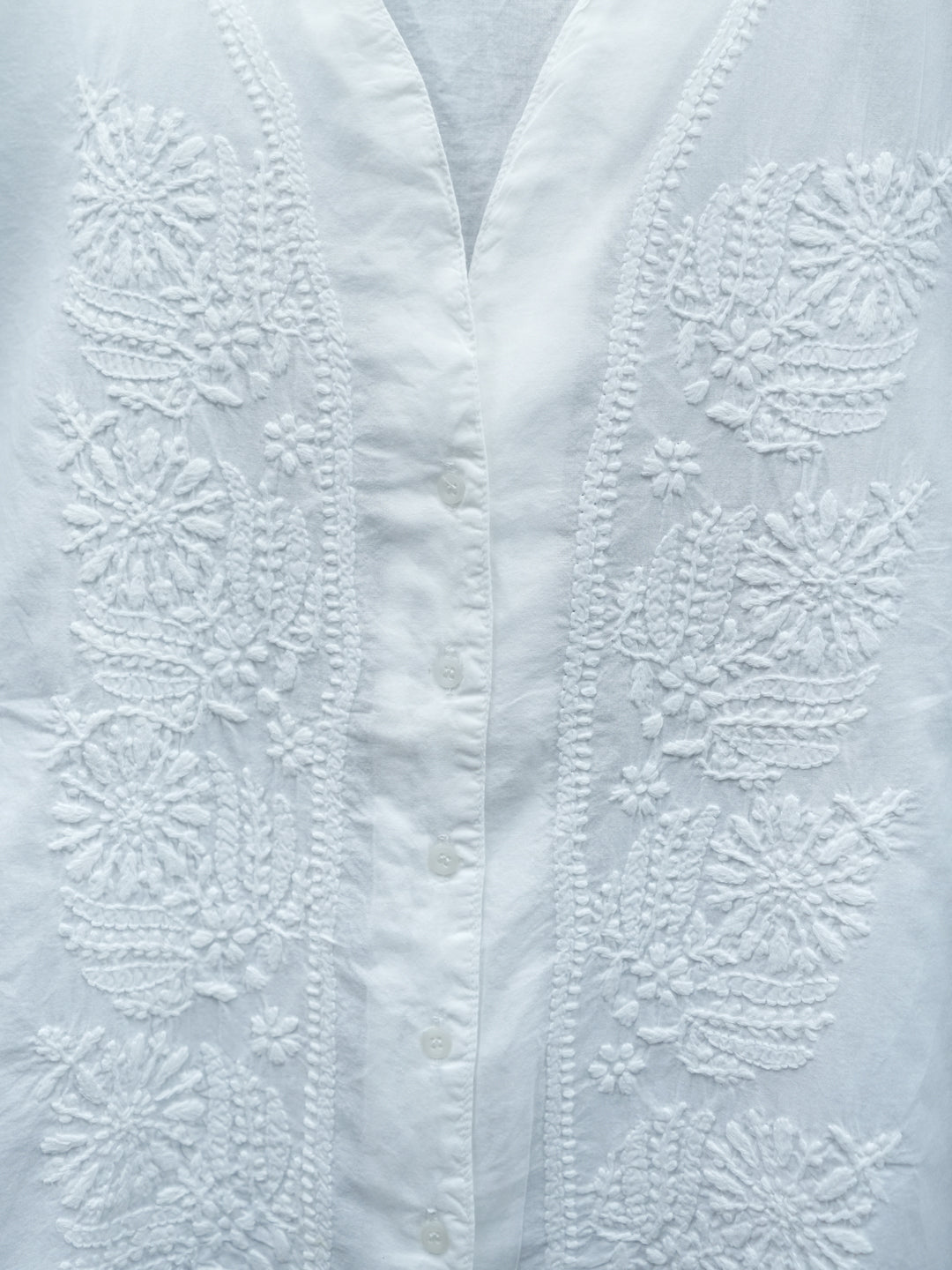 Chikankari Women Hand Embroidered Cotton Tunic PC3973