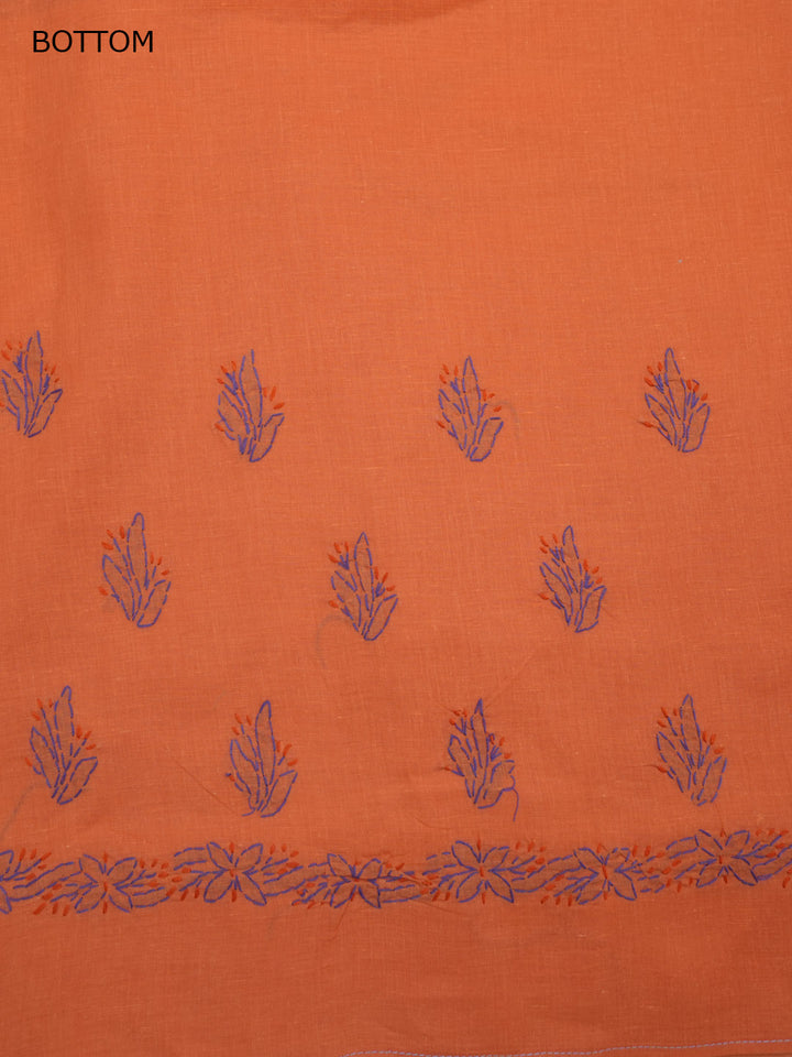 women hand embroidered chikankari cotton dressmaterial PC4120-MAUVE1
