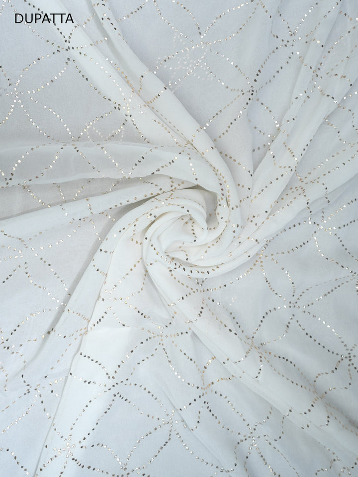 Women Hand Embroidered Chikankari Viscose Georgette Dressmaterial PC4124-WHITE7