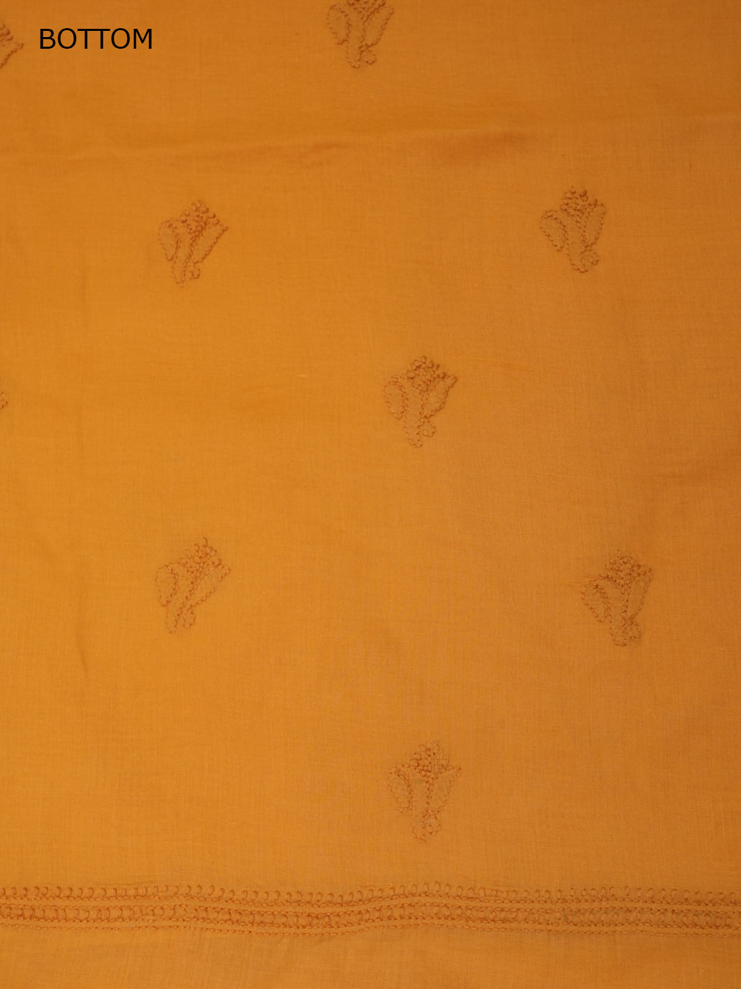 Women Hand Embroidered Chikankari Cotton Dressmaterial PCSCU00103FS-MUSTARD