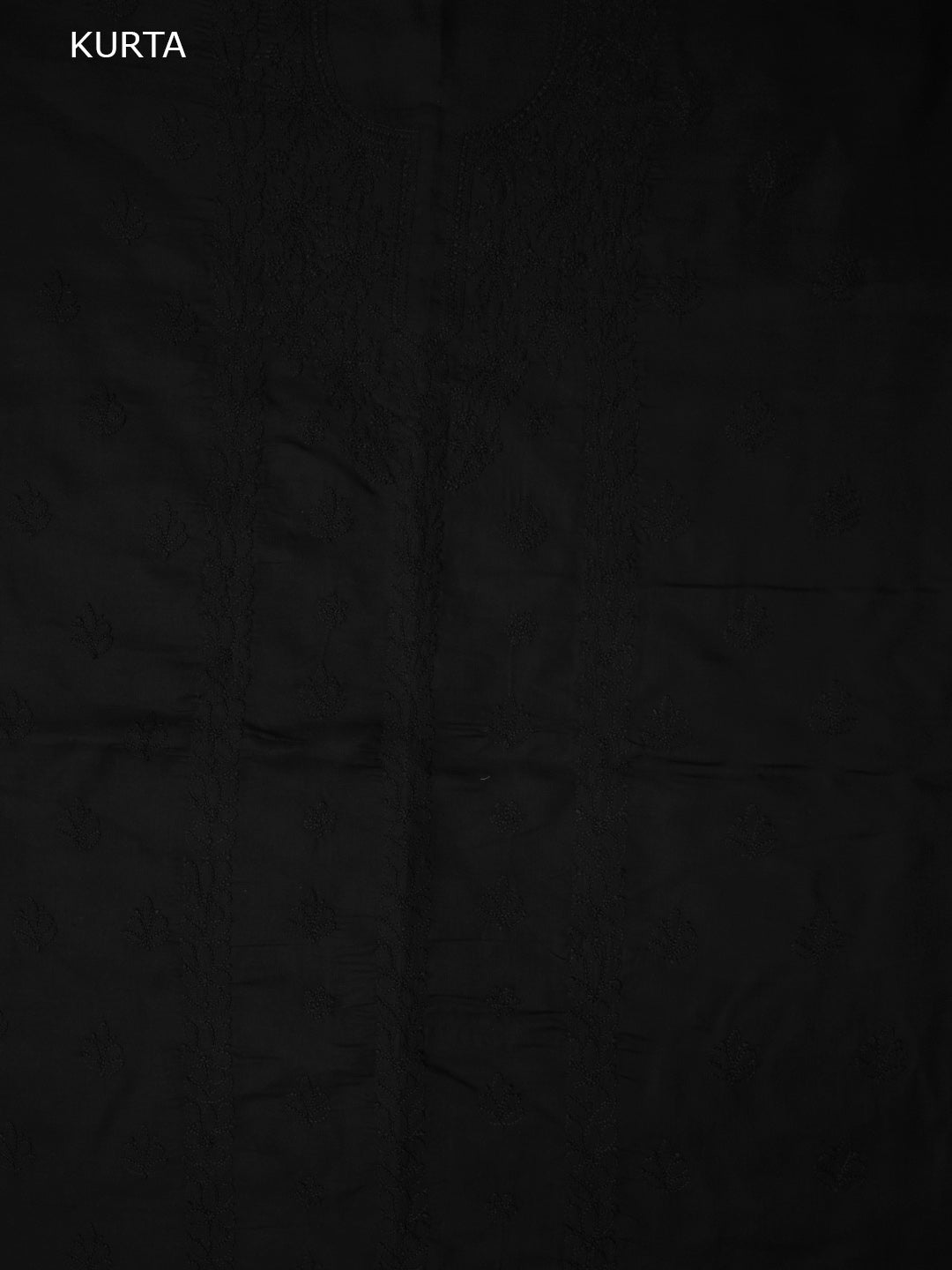 Women Hand Embroidered Chikankari Cotton Dressmaterial PCSCU00406FS-BLACK