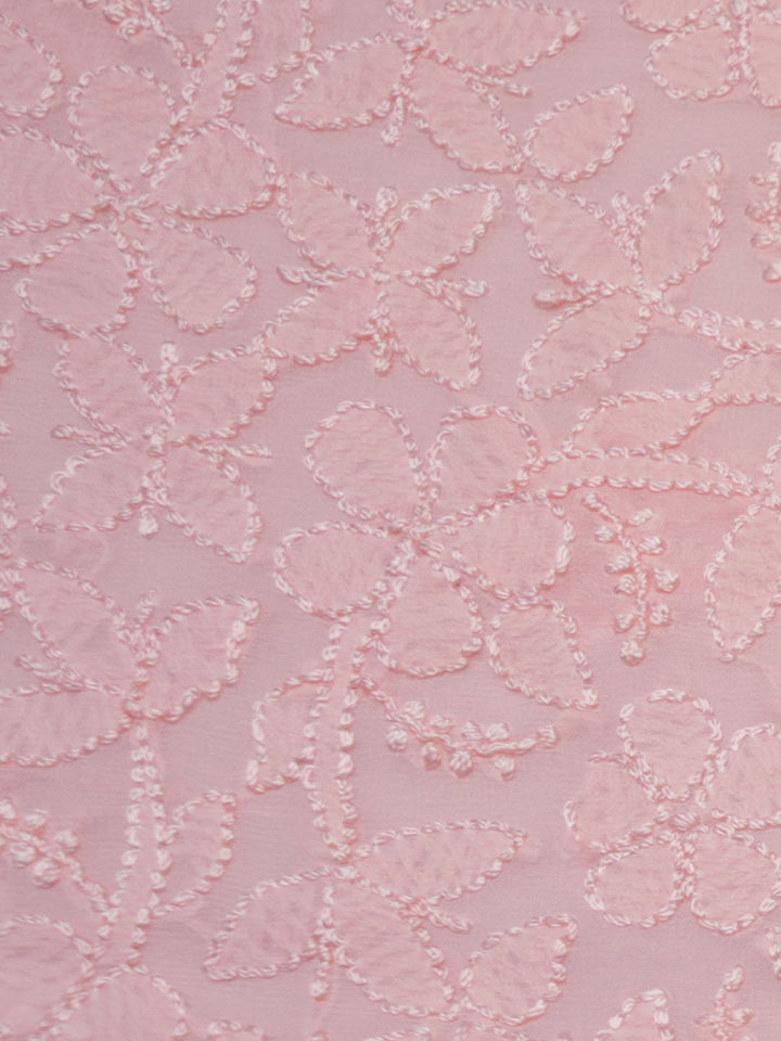 Women Hand Embroidered Chikankari Viscose Georgette Kurta Fabric PC4122-PEACH