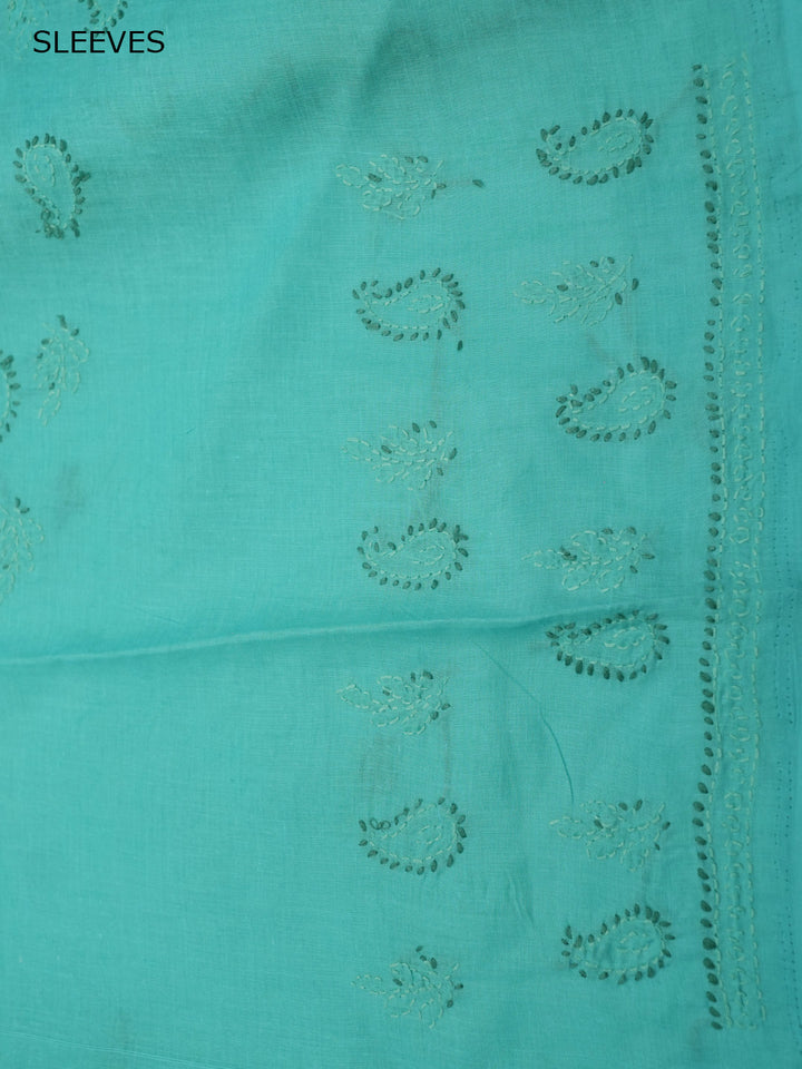 Women Hand Embroidered Chikankari Cotton Dressmaterial PC4120-GREEN