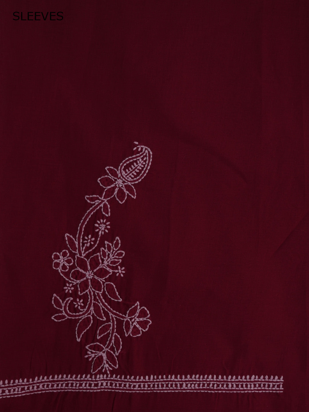 Women Hand Embroidered Chikankari Cotton Dressmaterial PCSCU00104FS-MAROON