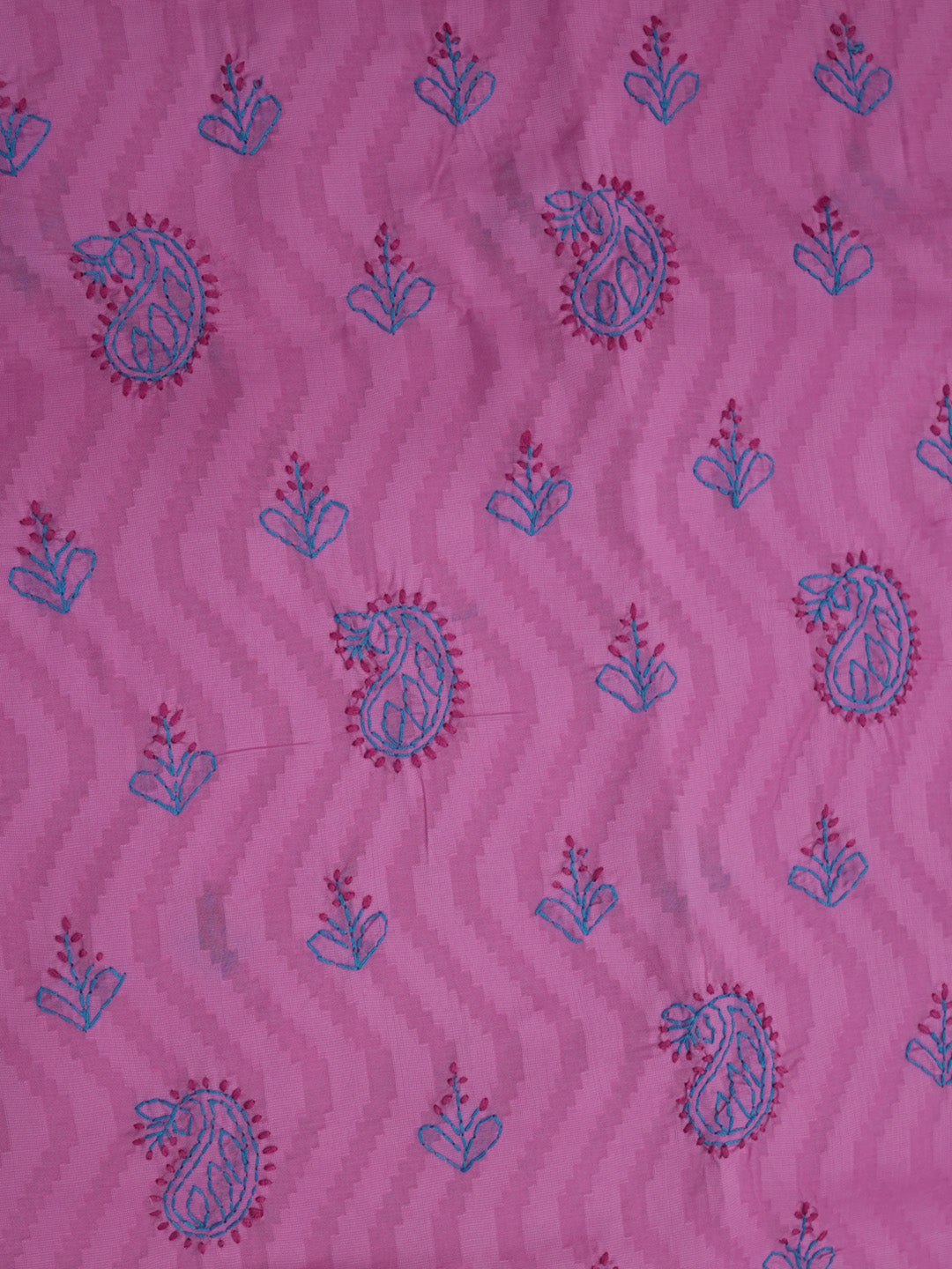 women hand embroidered chikankari cotton dressmaterial PC4120-DARKPINK18
