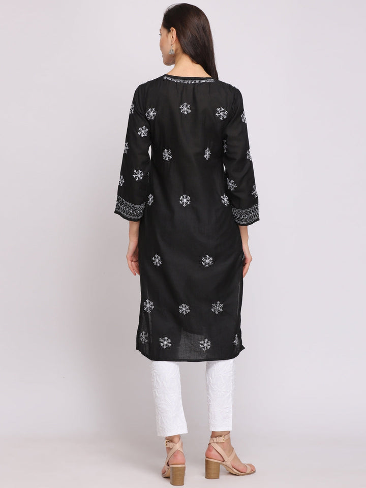 Hand Embroidered Cotton Straight Kurta-PC3435