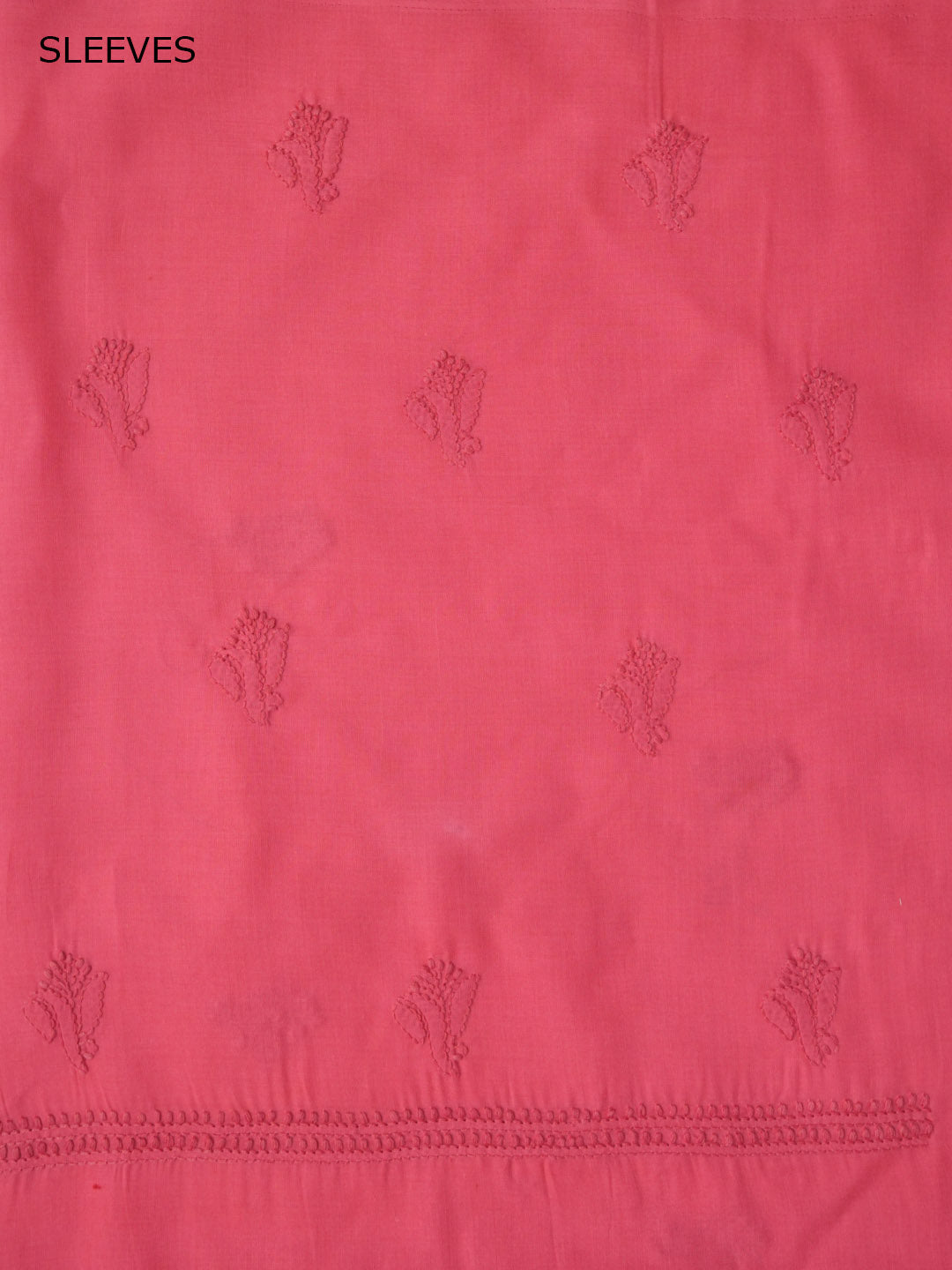 Women Hand Embroidered Cotton Chikankari Dress MaterialPCSCU00103FS-CARROTPINK