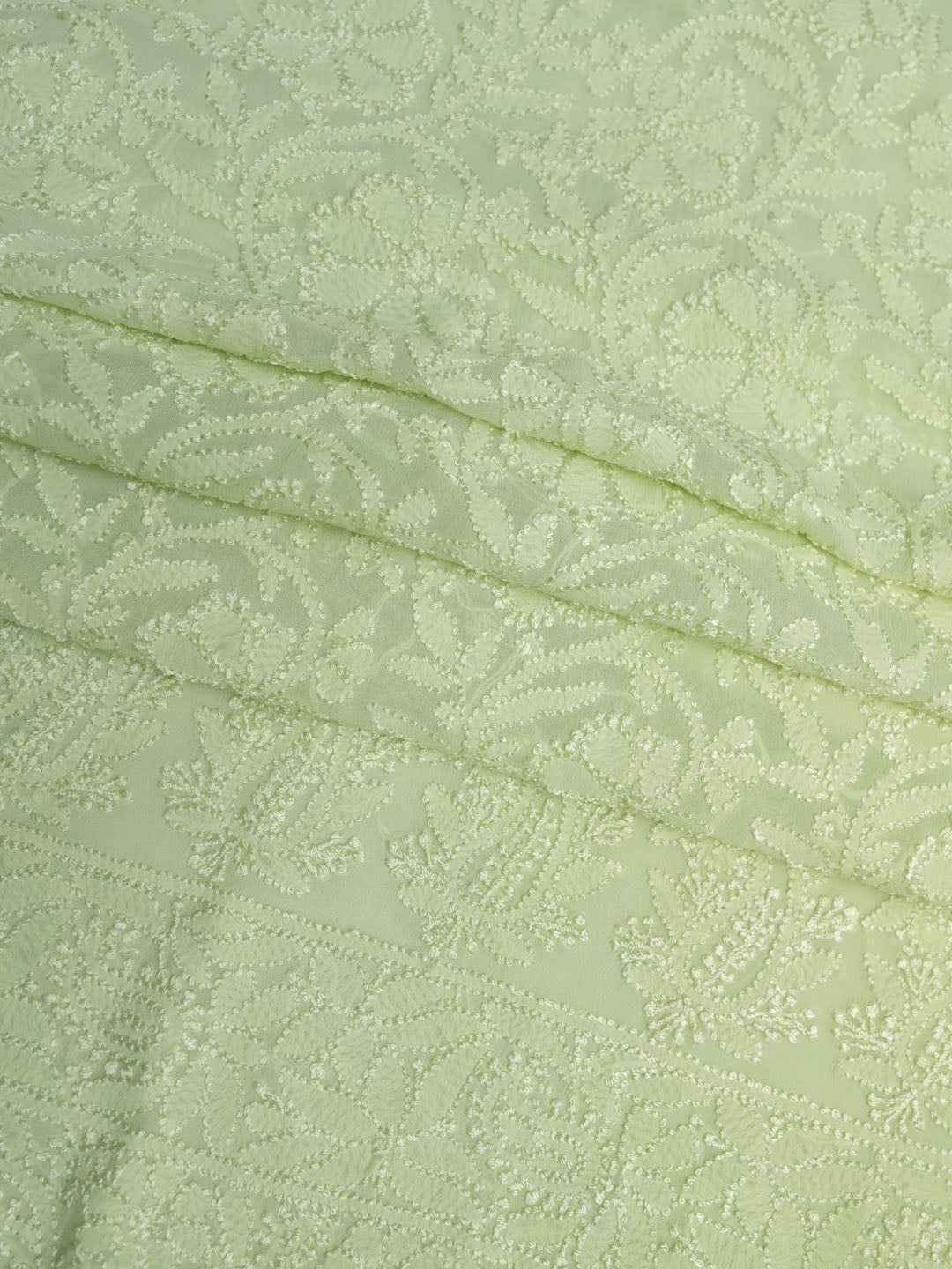 Women Hand Embroidered Chikankari Viscose Georgette Kurta fabric PC4122-SEAGREEN