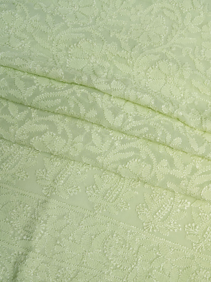 Women Hand Embroidered Chikankari Viscose Georgette Kurta fabric PC4122-SEAGREEN