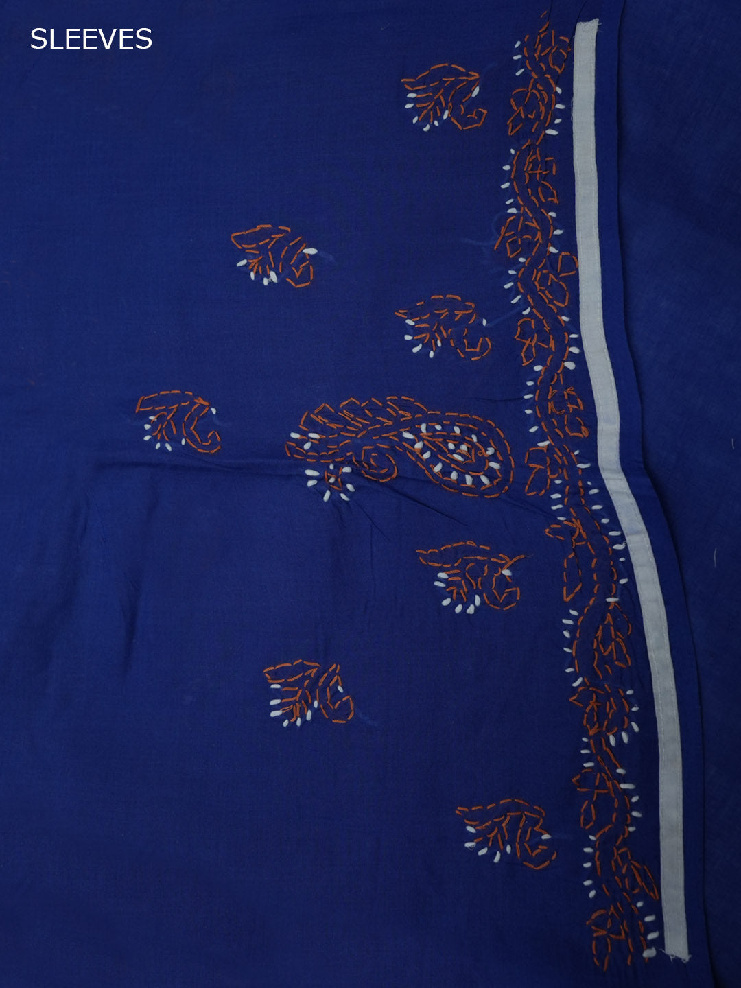 Women Hand Embroidered Chikankari Cotton Dressmaterial PC4120-NAVYBLUE