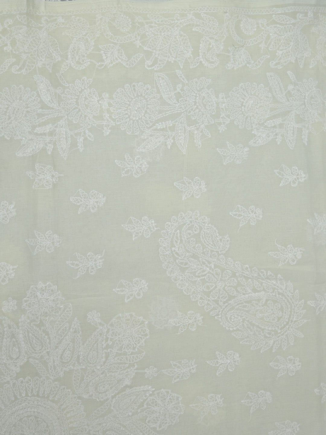Hand Embroidered Chikankari Cotton Saree PCSAR02 Lemon