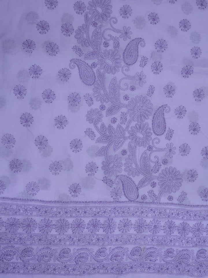women hand embroidered chikankari cotton dressmaterial PC4120-LIGHTPURPLE27