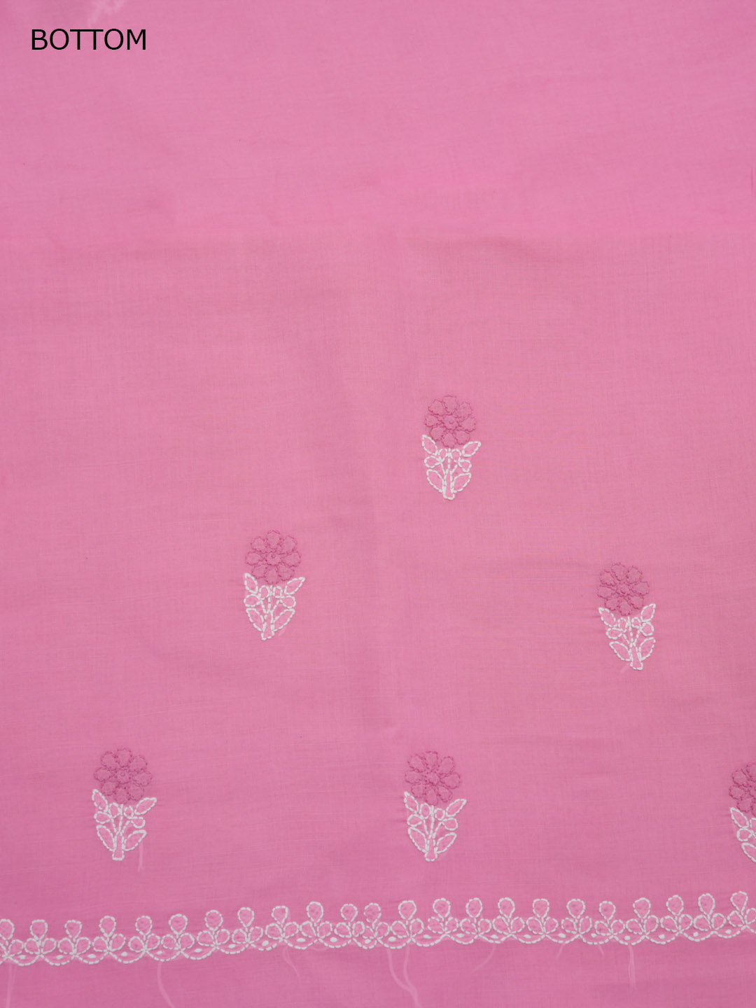 Women Hand Embroidered Cotton Chikankari Dress MaterialPCSCU00102FS-BUBBLEGUMPINK