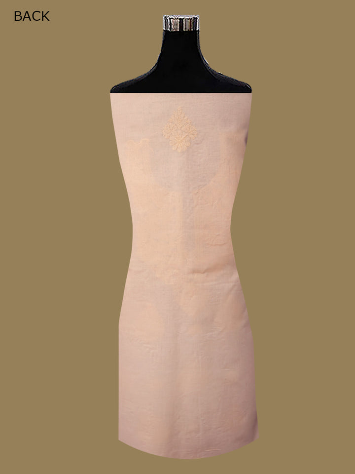 Women Hand Embroidered Cotton Chikankari Dress MaterialPCSCU00406FS-LIGHTPEACH