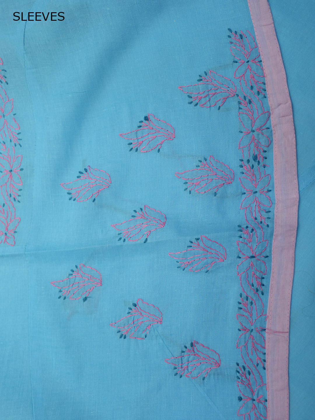 Women Hand Embroidered Chikankari Cotton Dressmaterial PC4120-POWDERBLUE