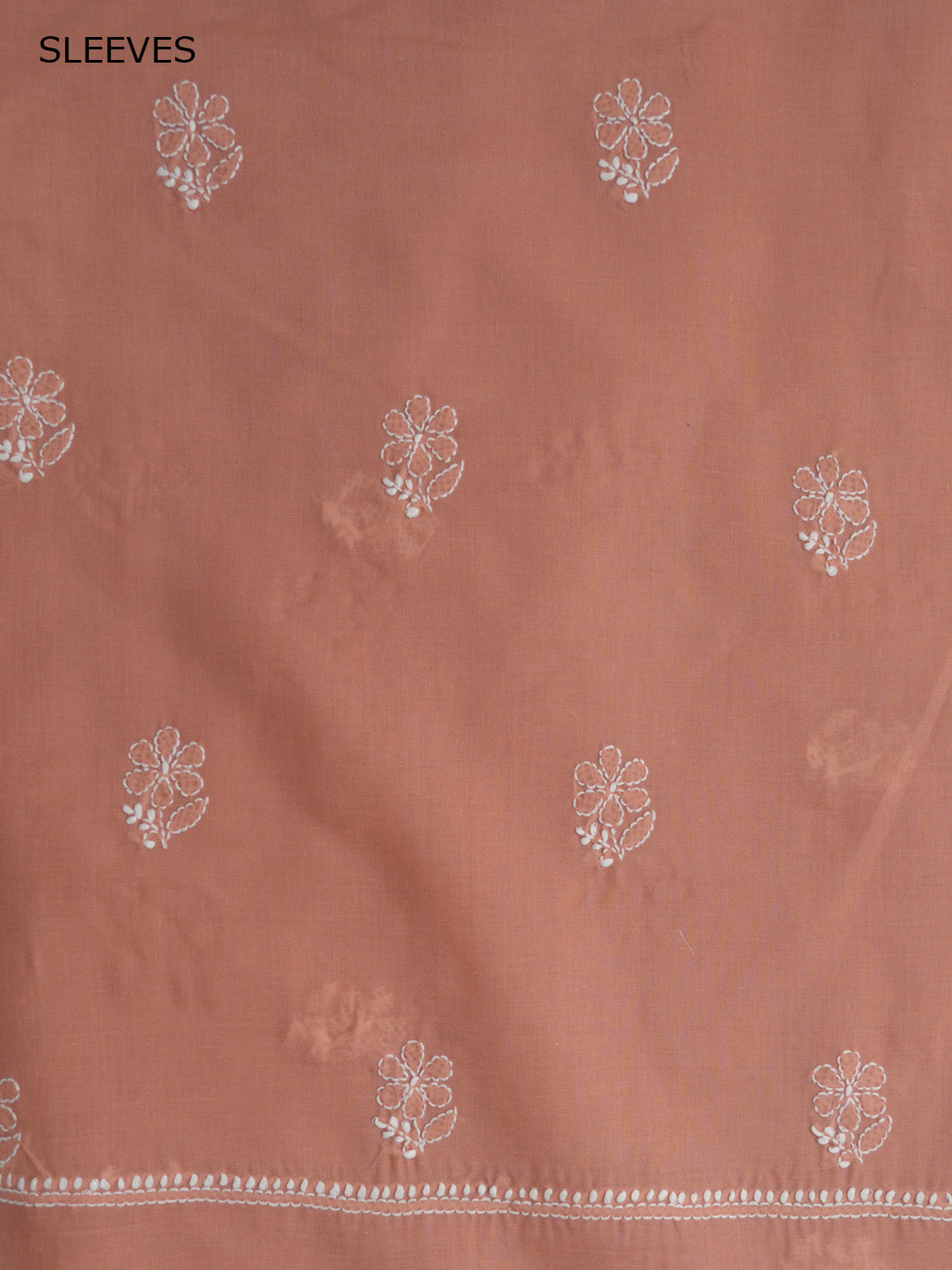 Women Hand Embroidered Cotton Chikankari Dress MaterialPCSCU00104FS-RUST