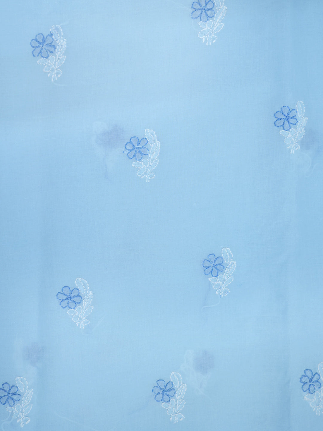 Women Hand Embroidered Chikankari Cotton Dressmaterial PCSCU00102FS-Blue