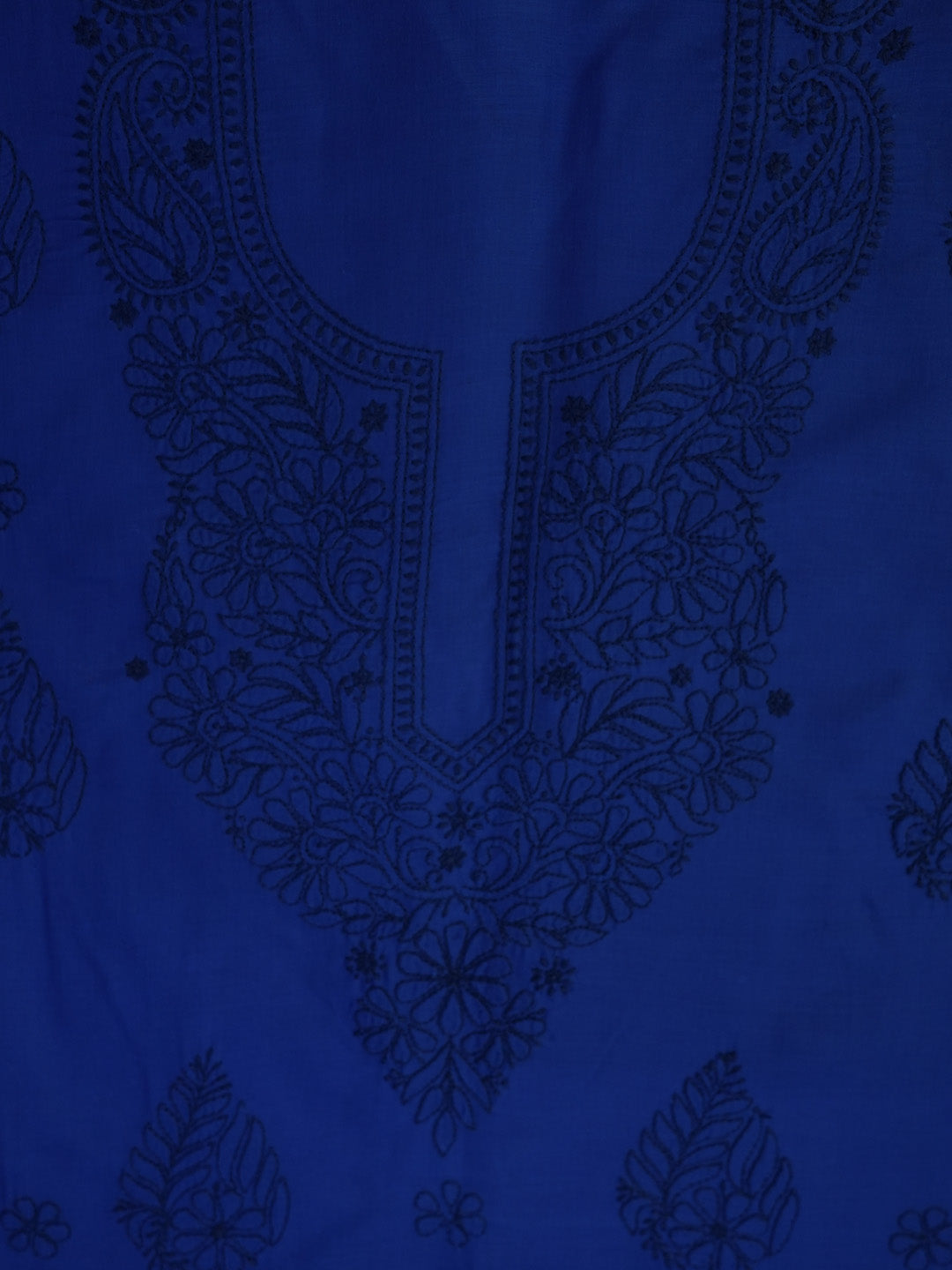 Women Hand Embroidered Chikankari Cotton Dressmaterial PCSCU00406FS-ROYALBLUE