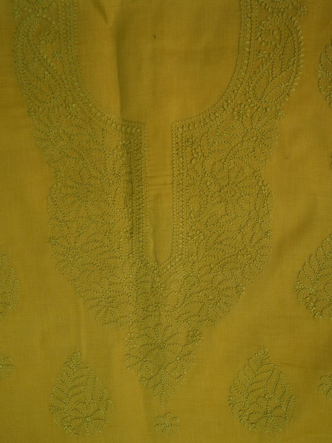 Women Hand Embroidered Chikankari Cotton DressMaterial PCSCU00406FS-GREEN