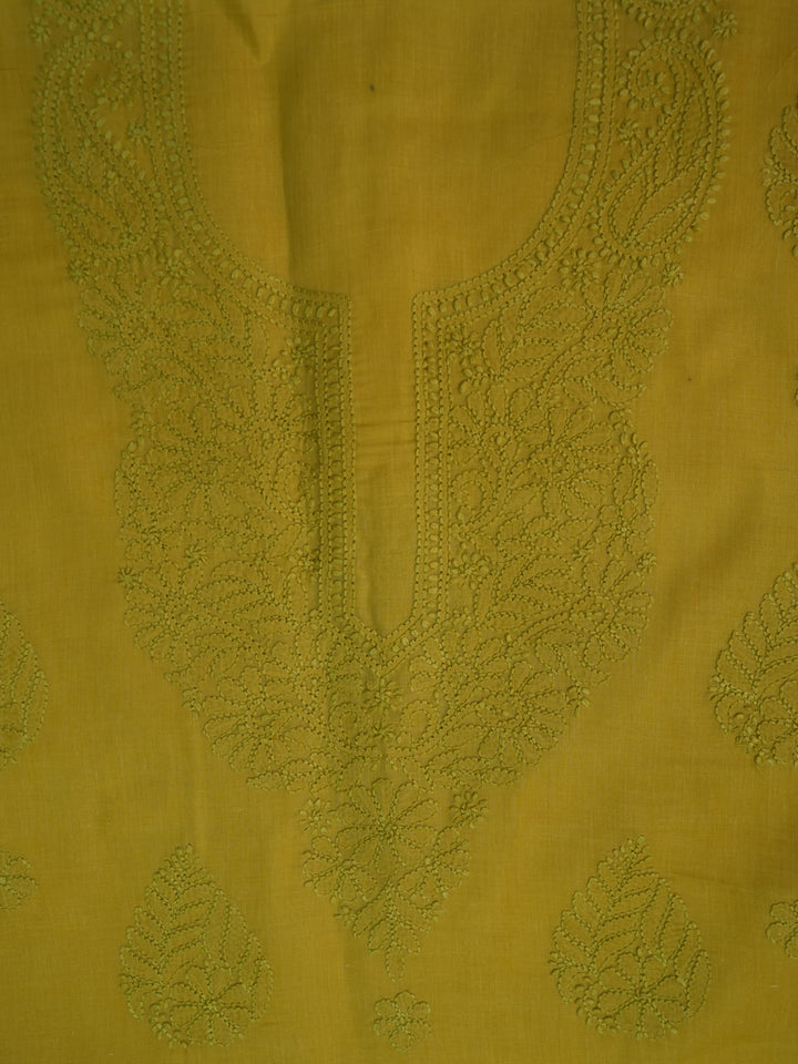 Women Hand Embroidered Chikankari Cotton DressMaterial PCSCU00406FS-GREEN
