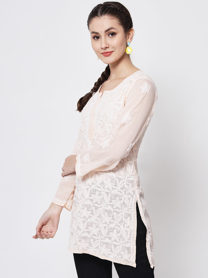 Women Hand Embroidered Chikankari Cotton Kurti PC3591