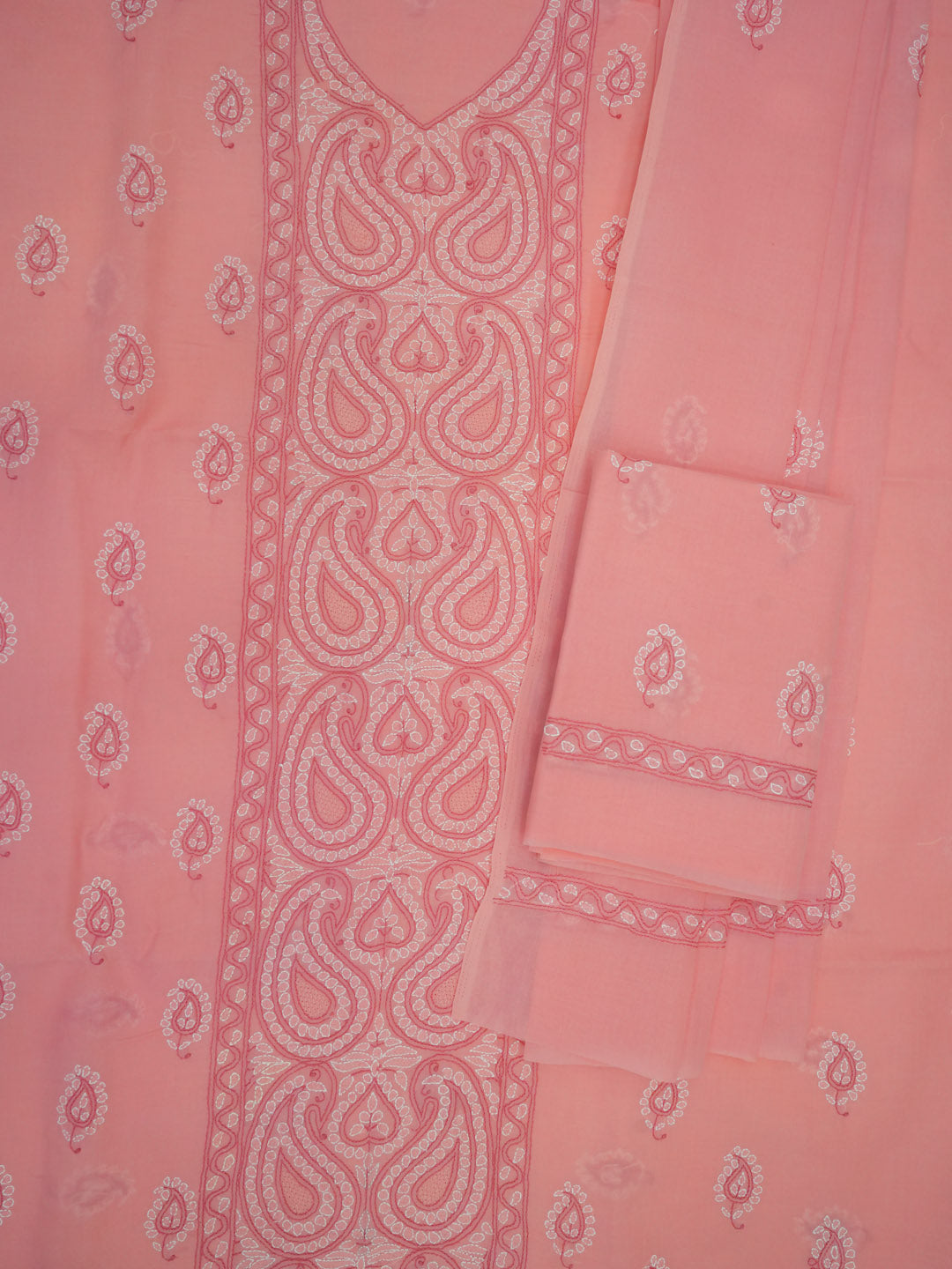 embroidered chikankari cotton dress