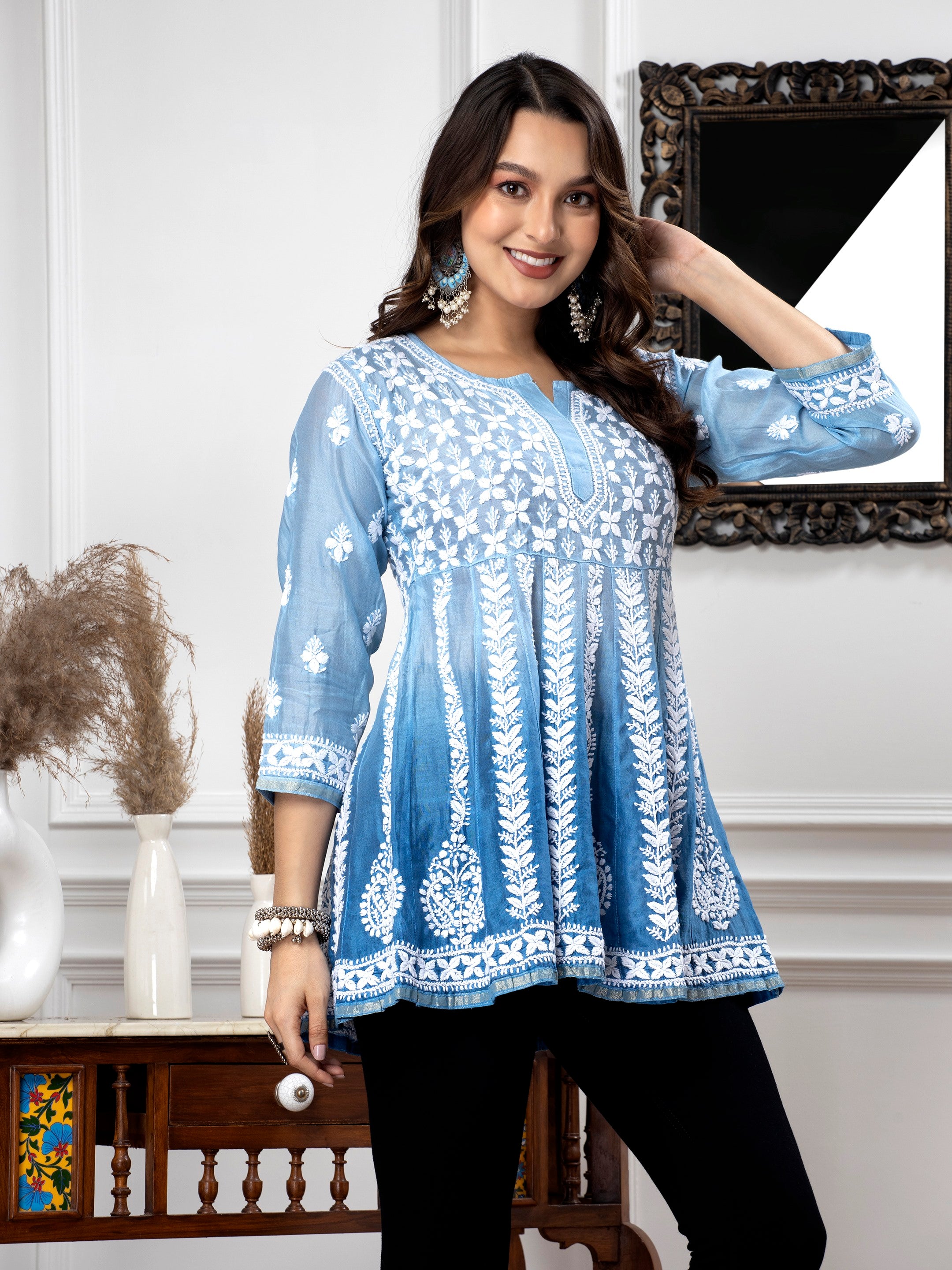 Short Anarkali with Denim | Western dresses for girl, Indo western dress  for girls, Frock fashion