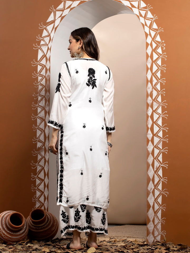 Women Hand Embroidered Chikankari Muslin Kurta Set-PC3642KS