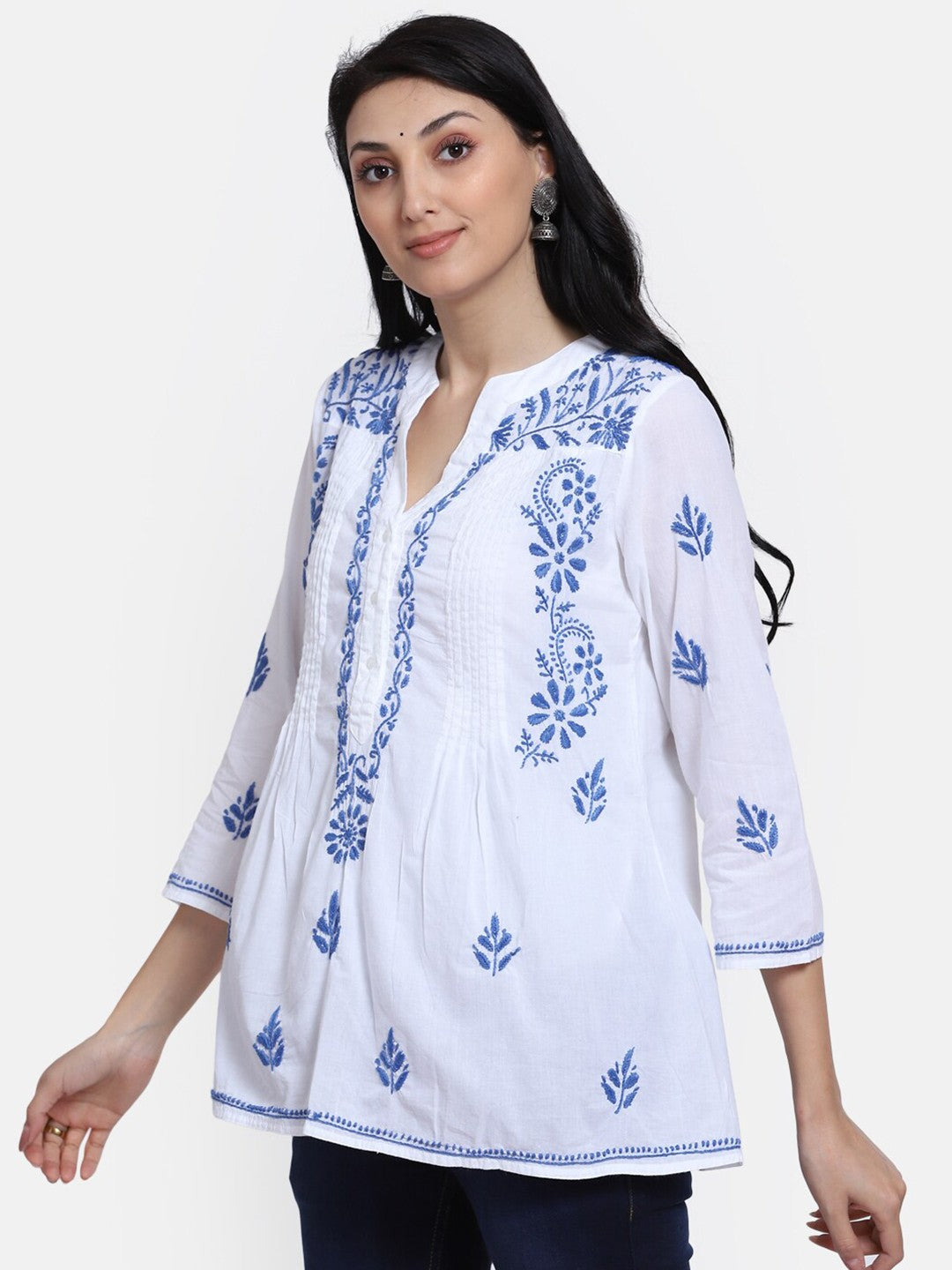 Women Hand Embroidered Chikankari Cotton Kurti PC1958S