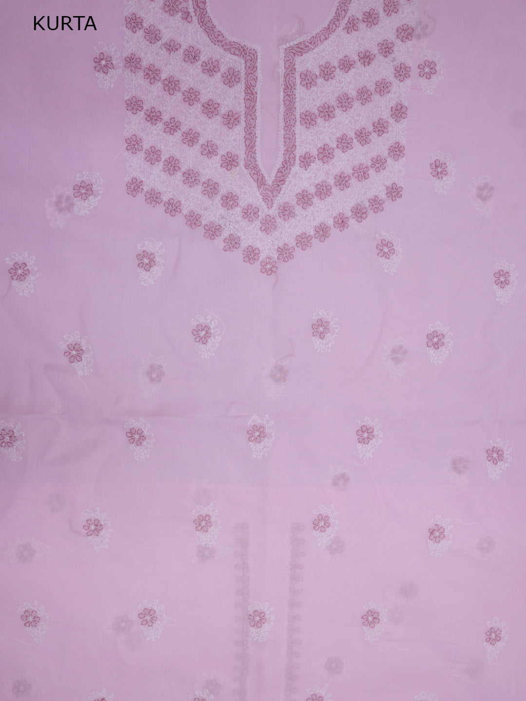 Women Hand Embroidered Chikankari Cotton Dressmaterial PCSCU00102FS-Babypink