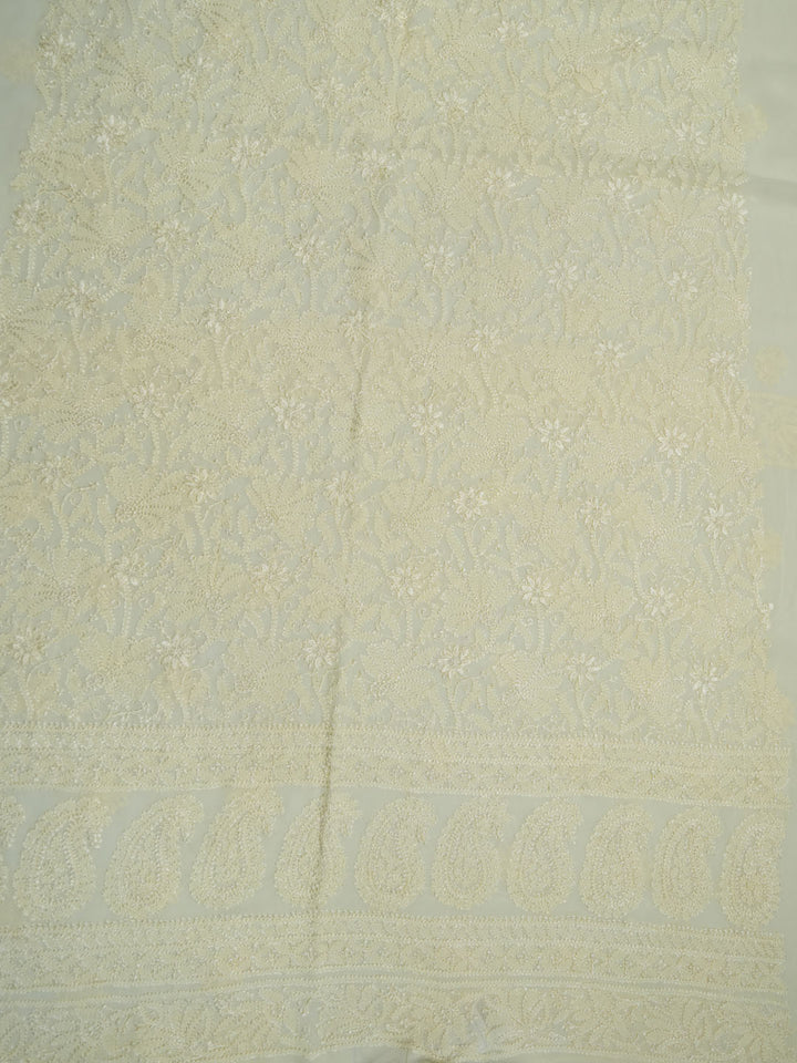 Women Hand Embroidered Chikankari Viscose Georgette Kurta Fabric PC4122-LEMON