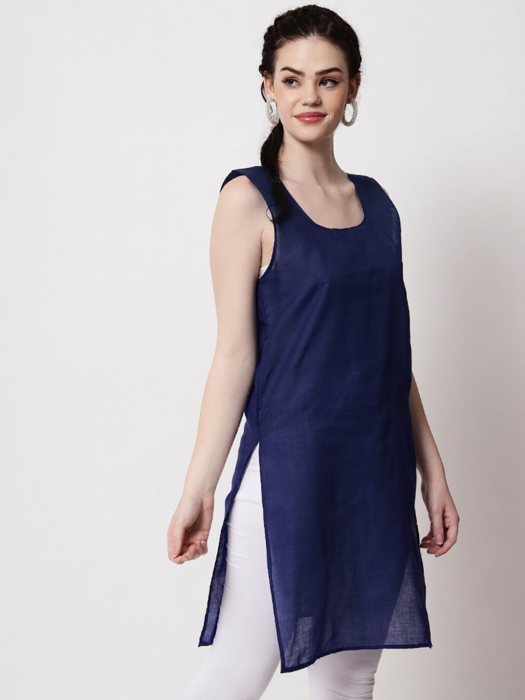 Women Pack Of 2 Solid Cotton Camisoles PC3603B-Navy3