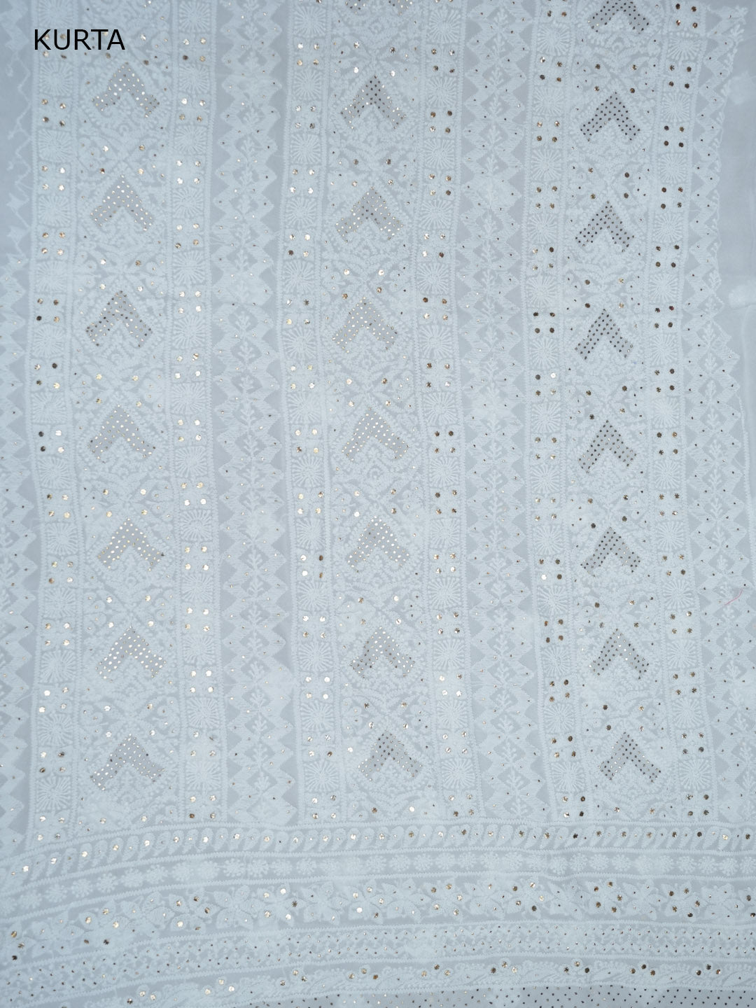 Women Hand Embroidered Chikankari Viscose Georgette Dressmaterial PC4124-WHITE9