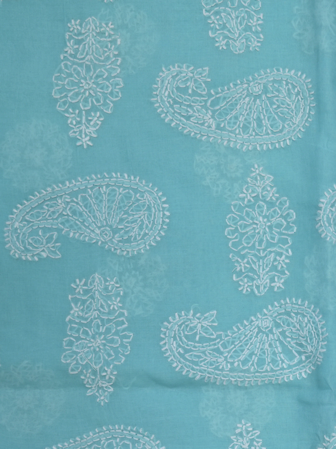Hand Embroidered Chikankari Cotton Saree PCSAR02 Blue
