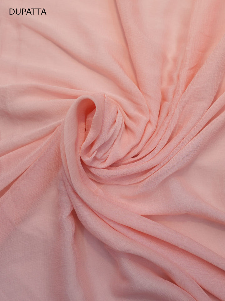 Women Hand Embroidered Chikankari Cotton Dressmaterial PC4120-CORALPINK