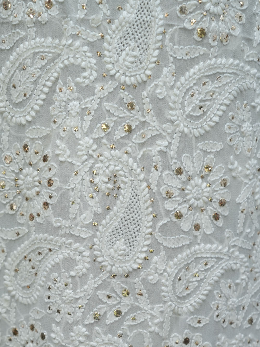 Women Hand Embroidered Chikankari Viscose Georgette Dressmaterial PC4124-WHITE6