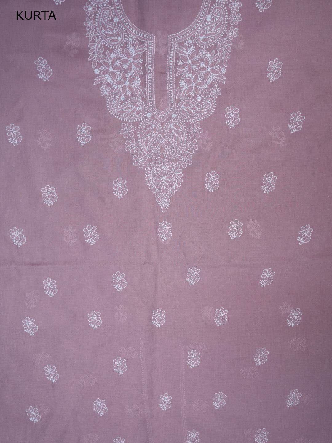 Women Hand Embroidered Chikankari Cotton Dressmaterial PCSCU00104FS-ONIONPINK