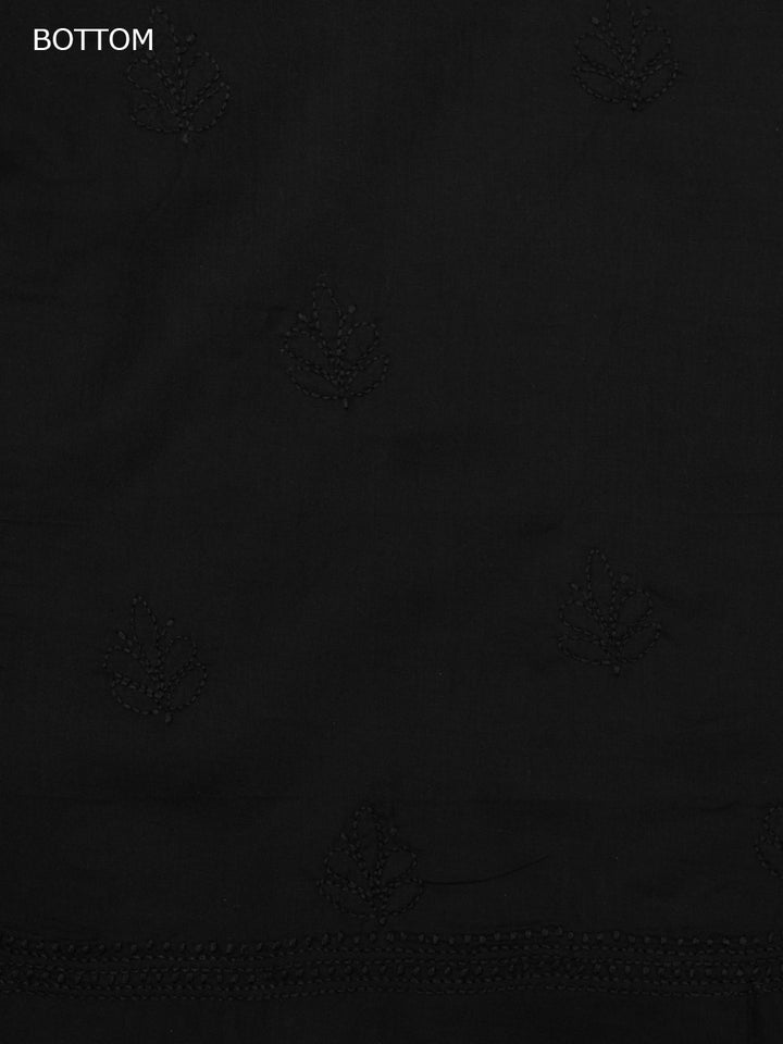 Women Hand Embroidered Chikankari Cotton Dressmaterial PCSCU00406FS-BLACK