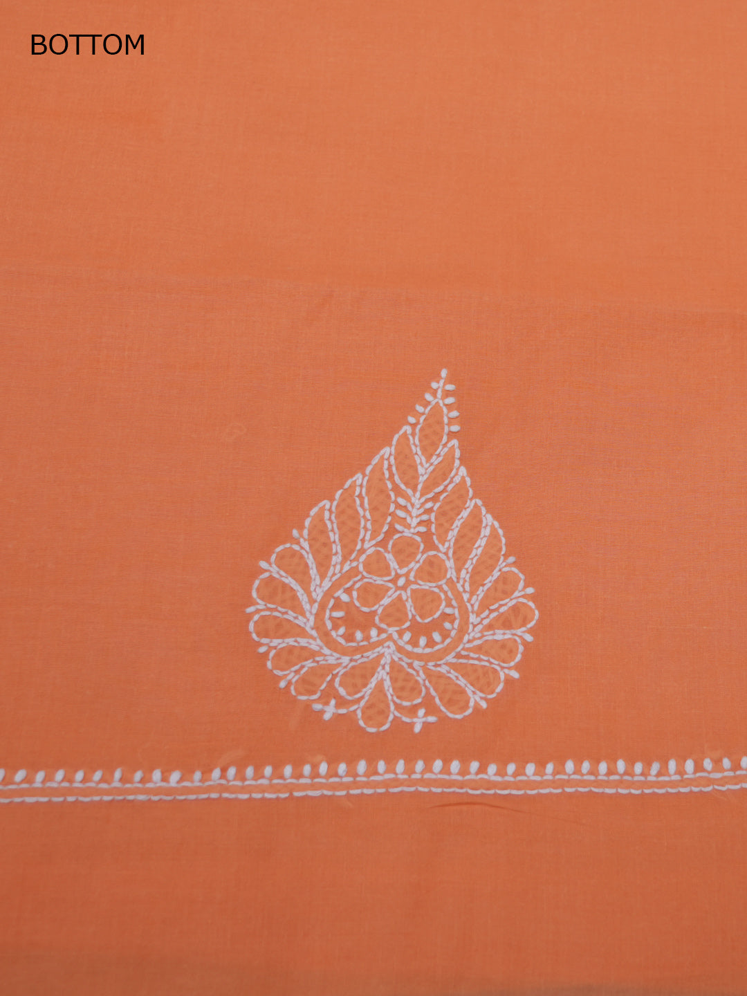 Women Hand Embroidered Cotton Chikankari Dress Material PCSCU00104FS Orange