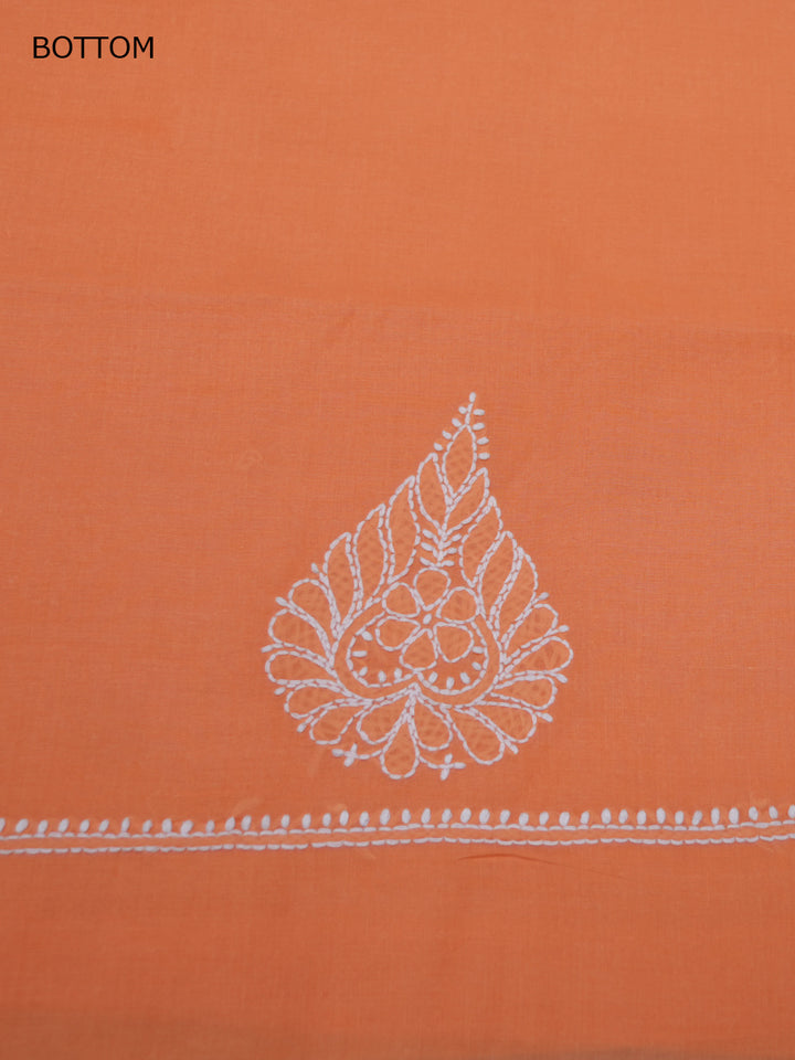Women Hand Embroidered Cotton Chikankari Dress Material PCSCU00104FS Orange