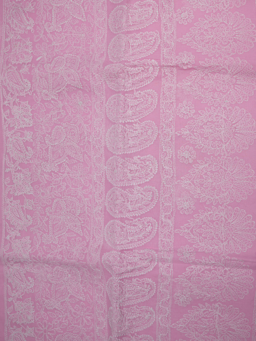 Hand Embroidered Chikankari Cotton Saree PCSAR02 Pink