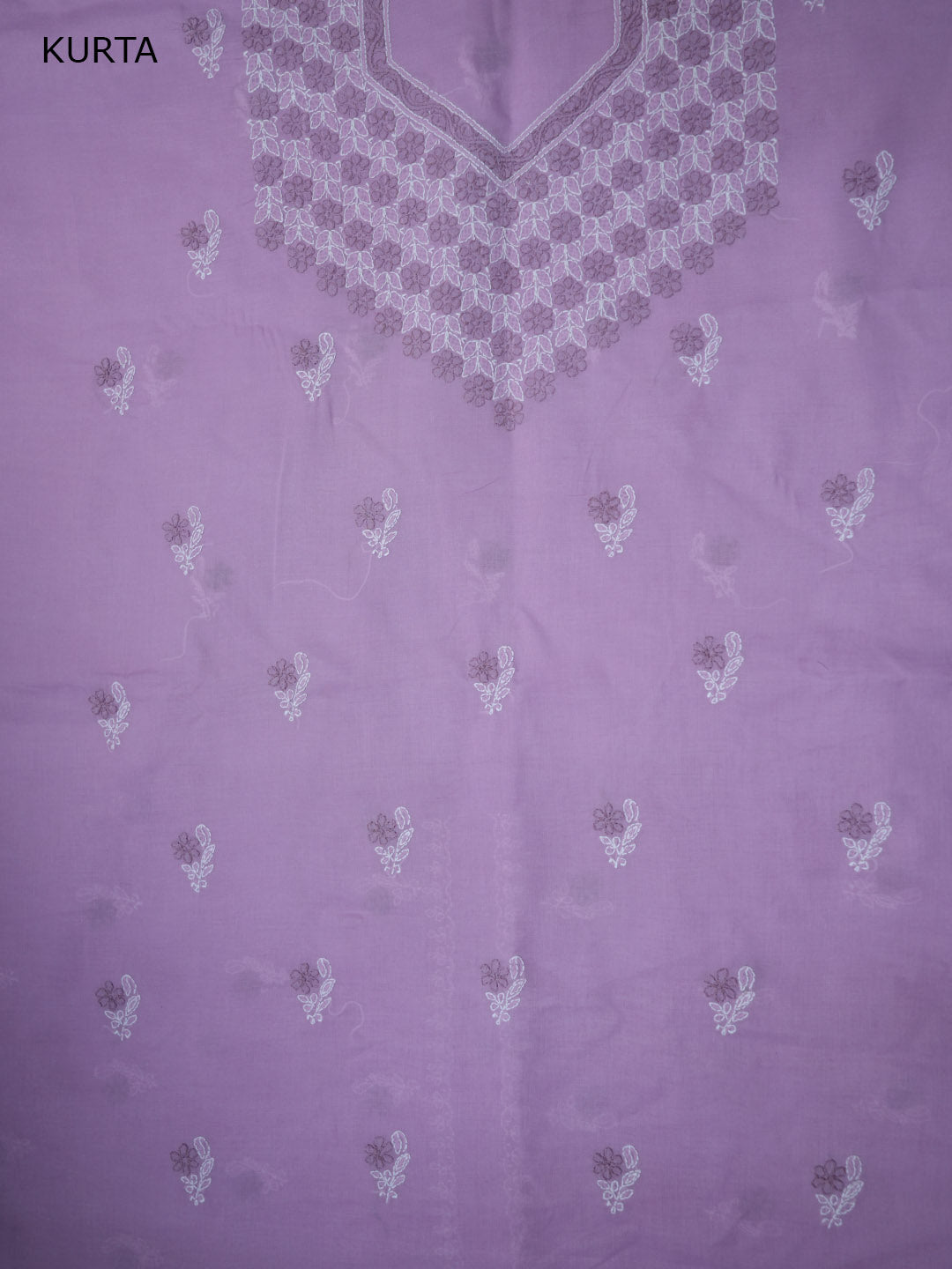 Women Hand Embroidered Chikankari Cotton Dressmaterial PCSCU00102FS-MAUVE
