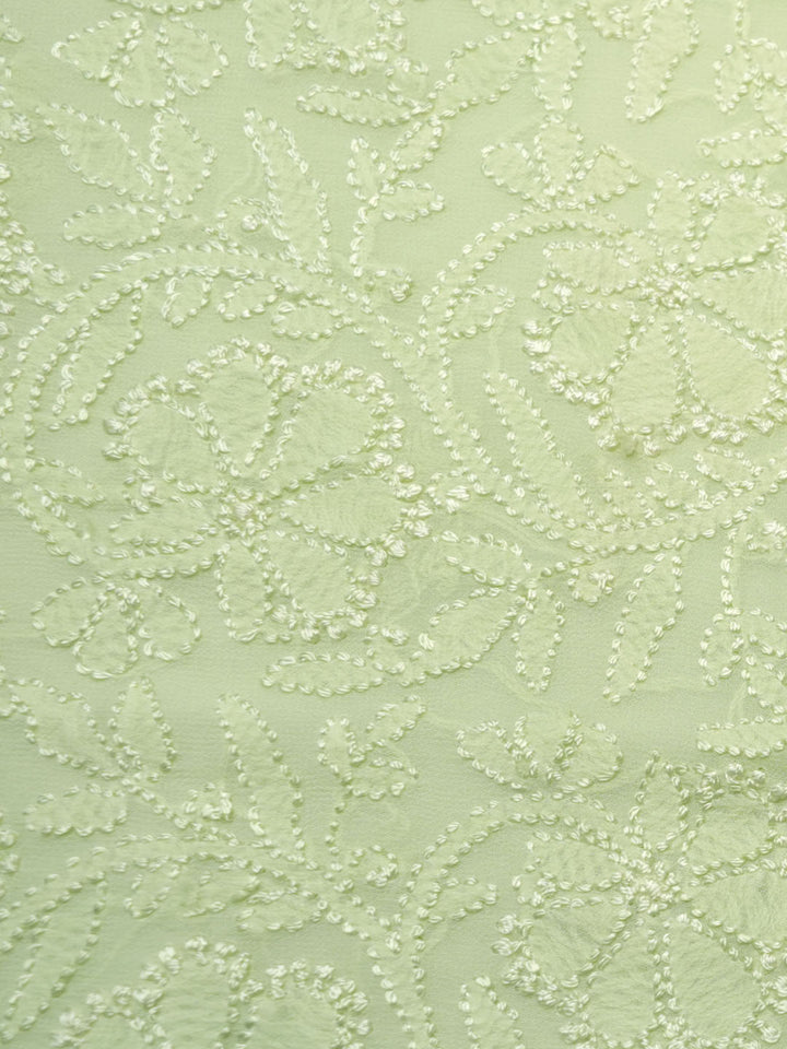 Women Hand Embroidered Chikankari Viscose Georgette Kurta fabric PC4122-SEAGREEN