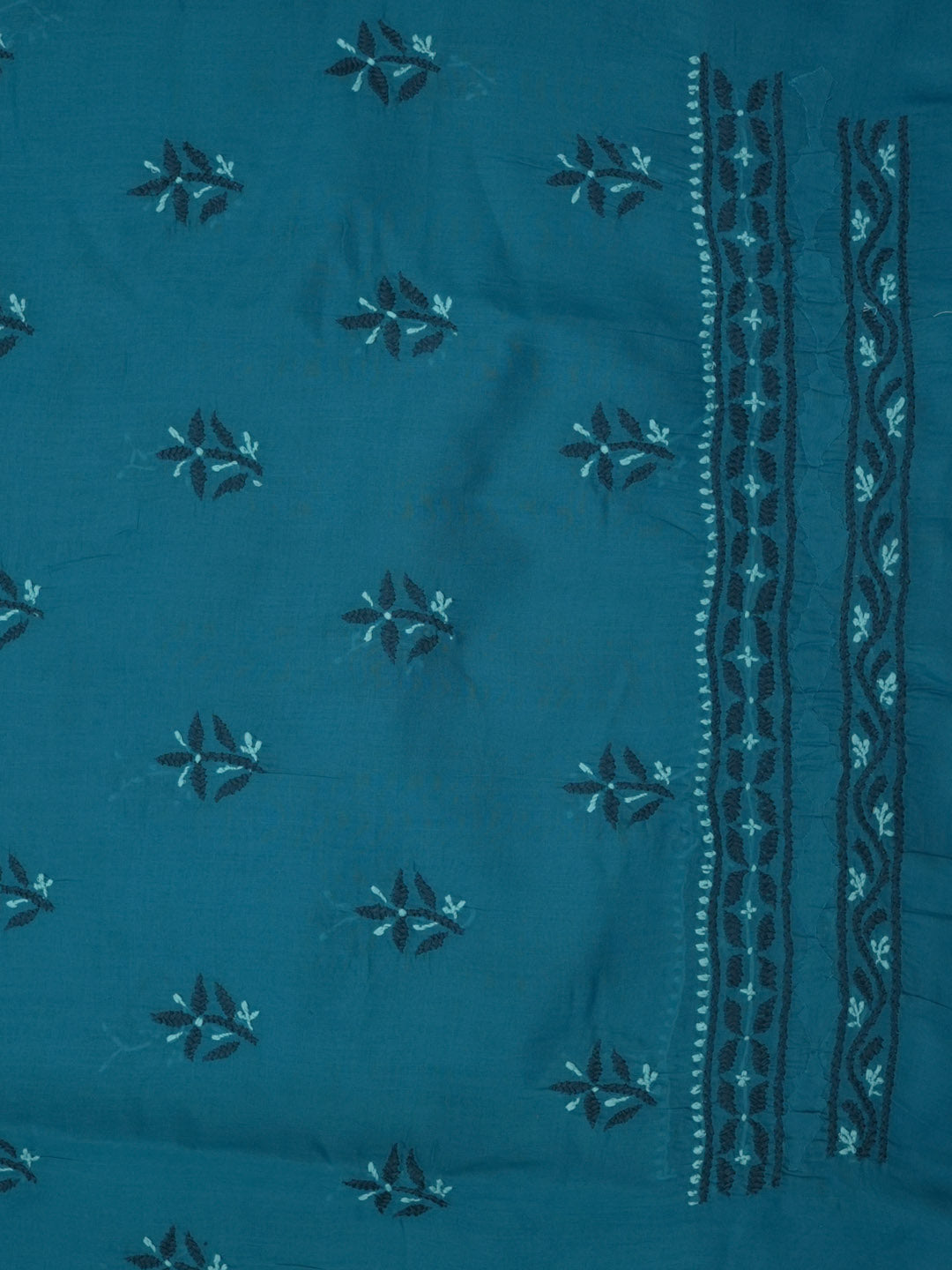 women hand embroidered chikankari cotton dressmaterial PC4120-TEAL8