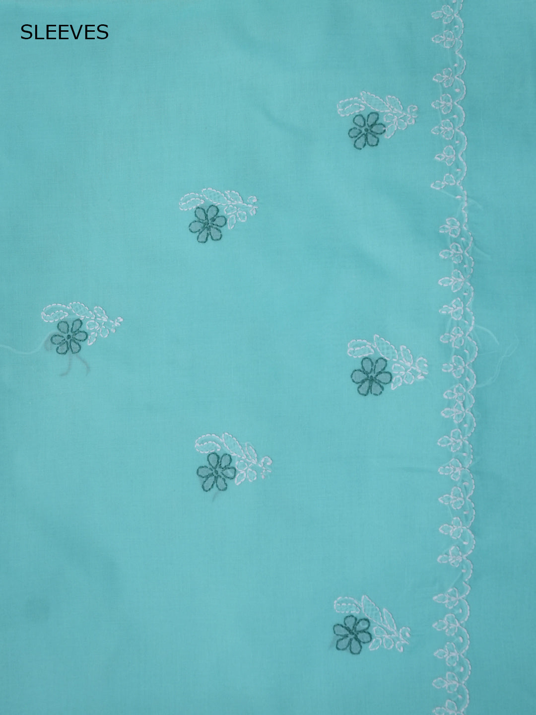 Women Hand Embroidered Chikankari Cotton Dressmaterial PCSCU00102FS-Seagreen